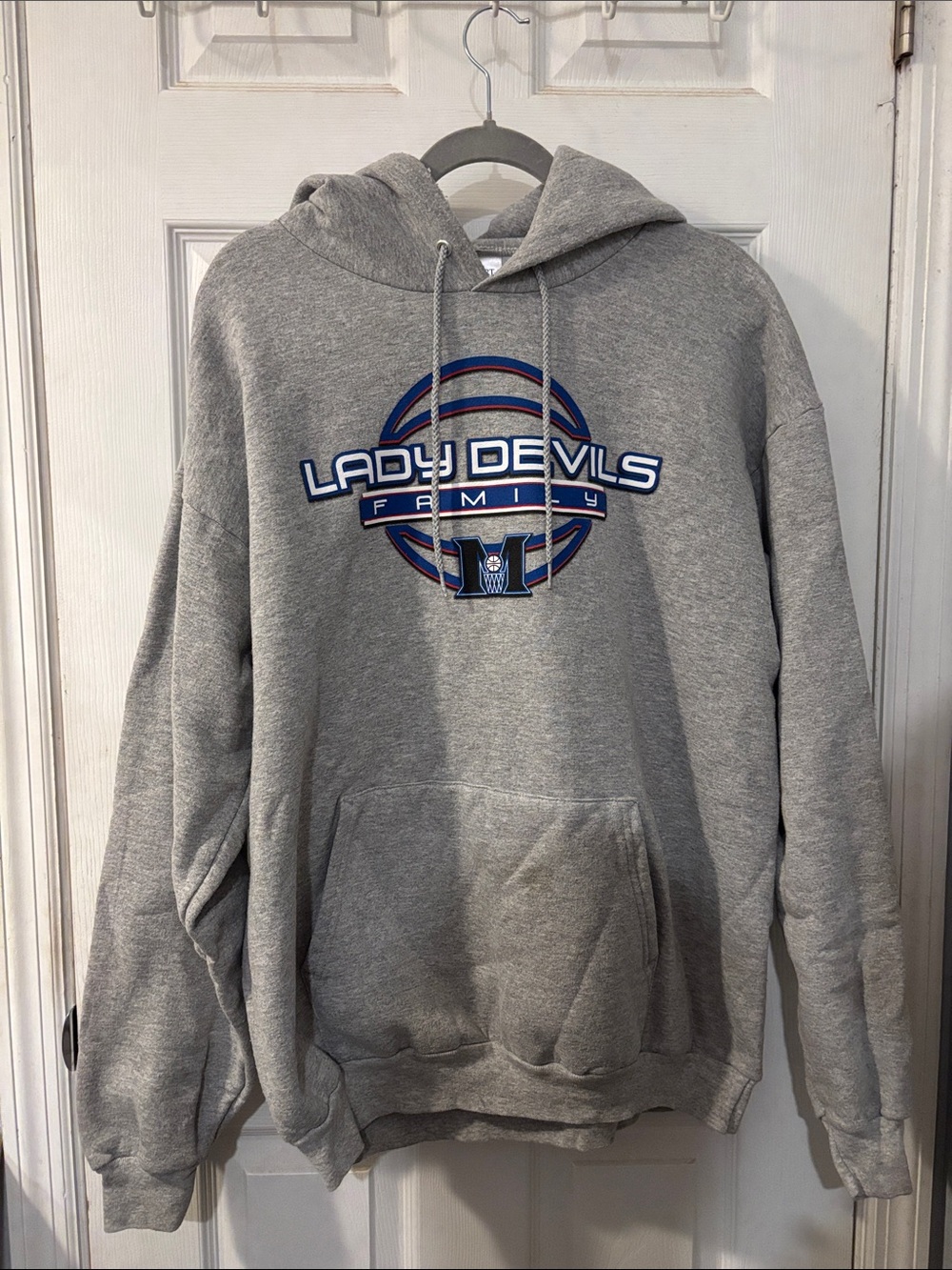 Port and Company Gray "Lady Devils Family" Crewneck Hoodie